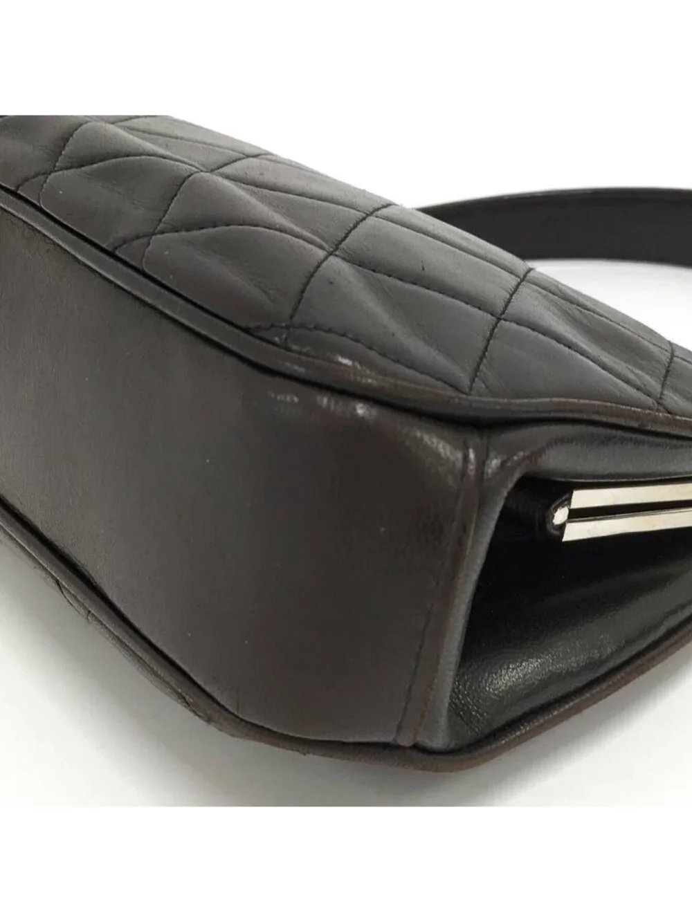 Chanel Vintage Quilted Kiss Lock Handbag One Handle